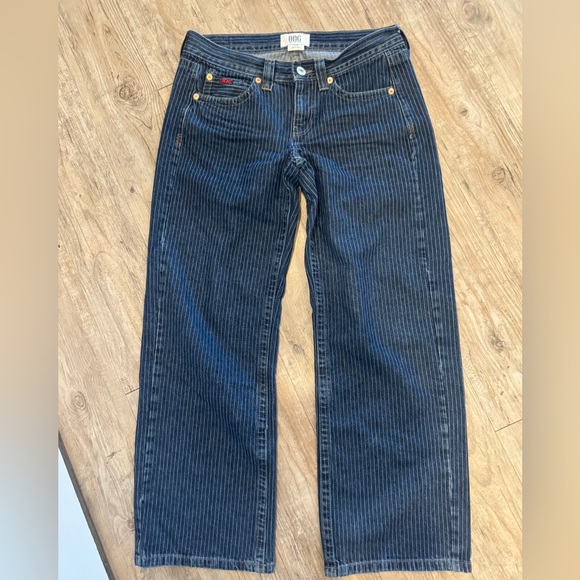BDG stripped wide leg baggy Dark Blue Denim Jeans 30W x 31 grudge - Picture 3 of 6